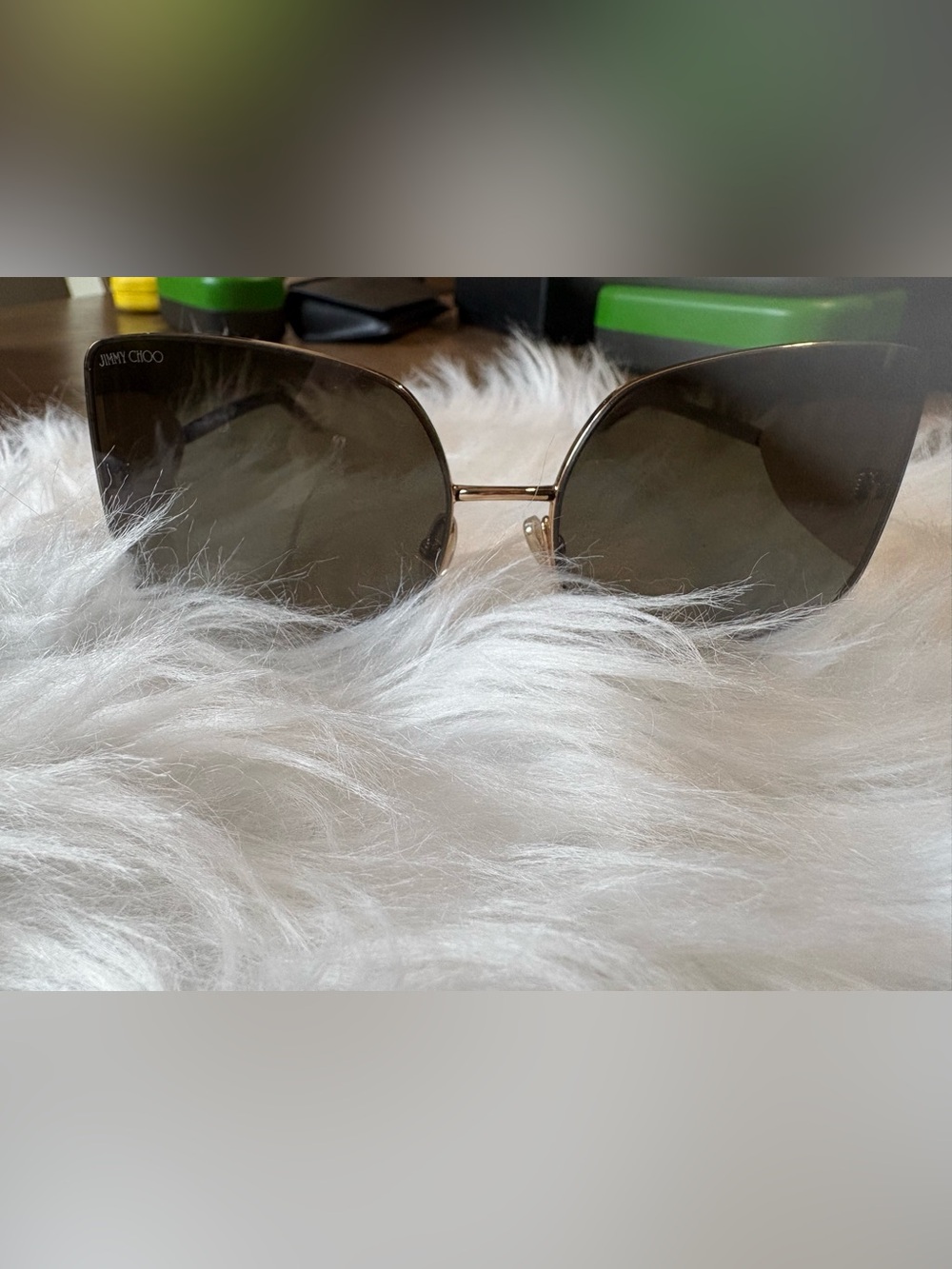 Jimmy Choo Gold Frame Brown Lens Women's Sunglasses